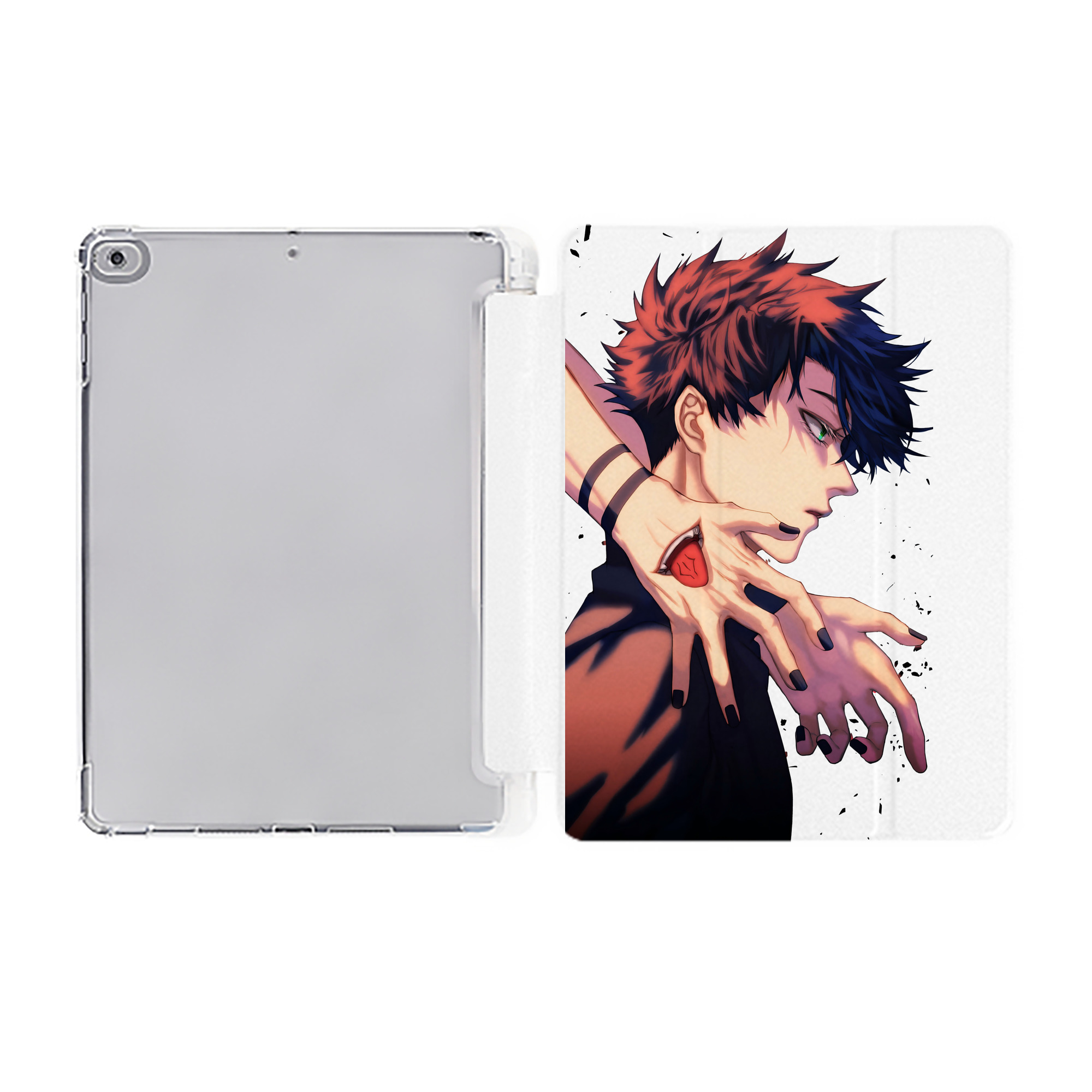 （画像用） 呪術廻戦 Jujutsu Kaisen IPad ケース ペン収納付き 三つ折りスタンド PUレザー×シリコン 対応機種9.5/10.5/10.9インチ